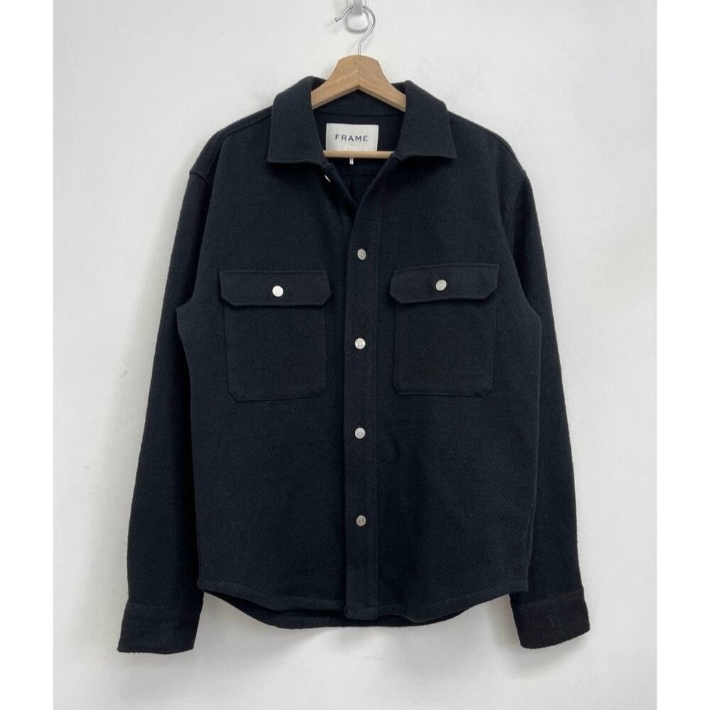 FRAME Textured Cotton-Wool Twill Shirt Jacket Overshirt Utility Shacket - Small